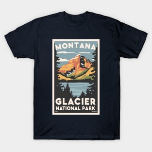 A Vintage Travel Art of the Glacier National Park - Montana - US T-Shirt